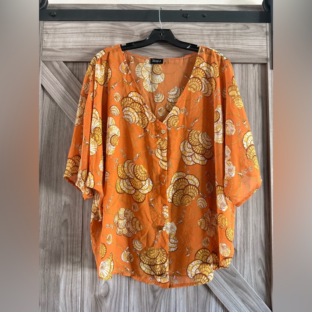 Women's Floral Button-Down Blouse